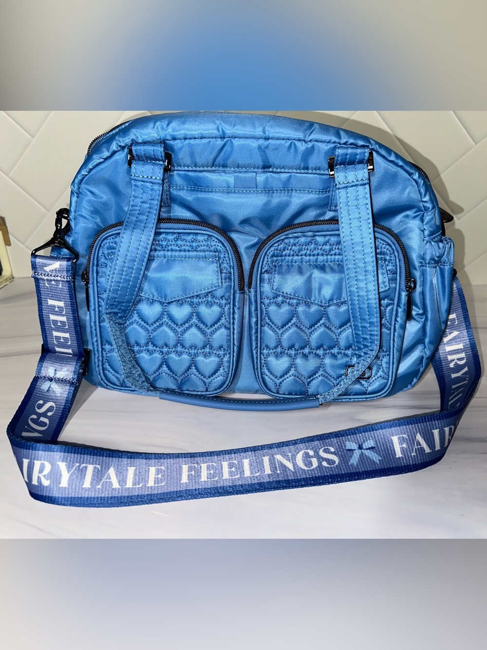 Lug Jumper coastal blue carry all tote heart stitching fairytale feelings strap